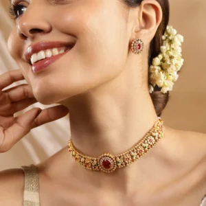 Handcrafted Floral Choker Jewelry Set