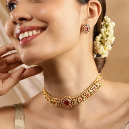 Handcrafted Floral Choker Jewelry Set